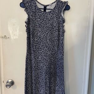 Cotton navy floral patterned dress